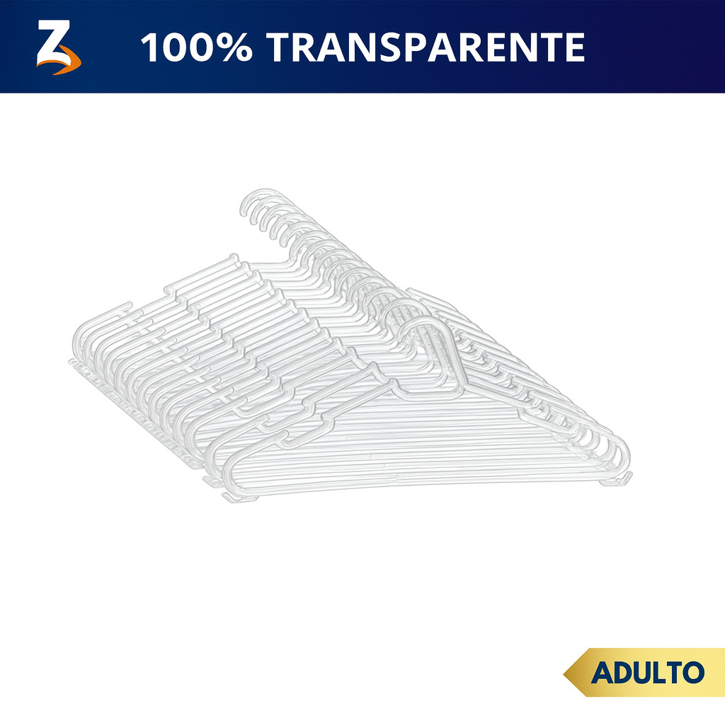 Kit de cabides em acrílico transparente