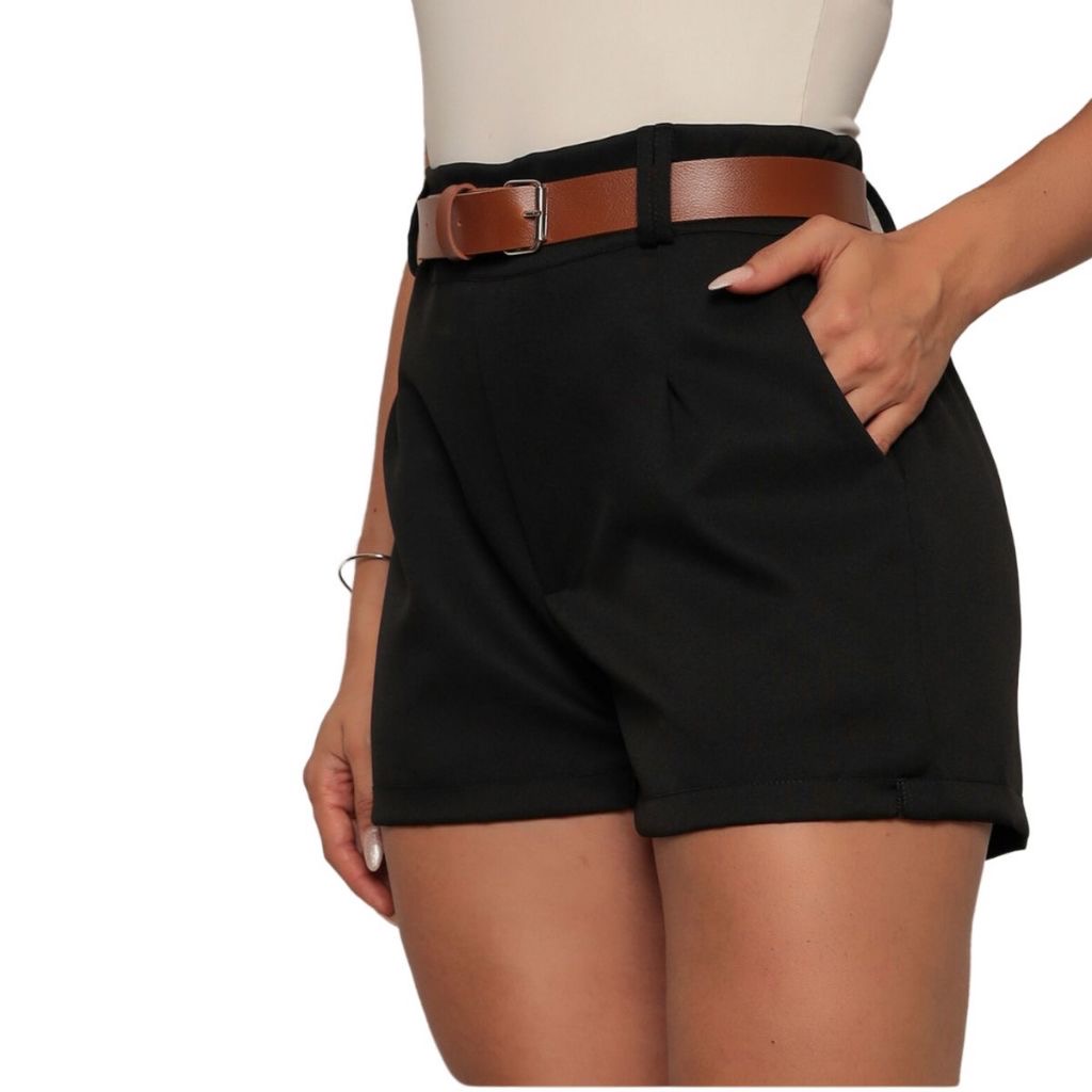 Kit 2 shorts de Alfaiataria com cinto